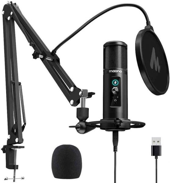 Mano A-PM422 192KHz/24Bit Professional Cardioid Condenser Mic with Touch Mute Button and Microphone