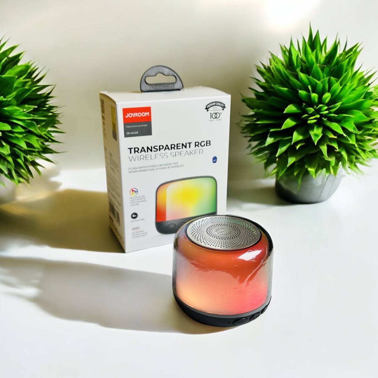 Joyroom Bluetooh Speaker – JR-ML03 Transparent Wireless Speaker With RGB Light